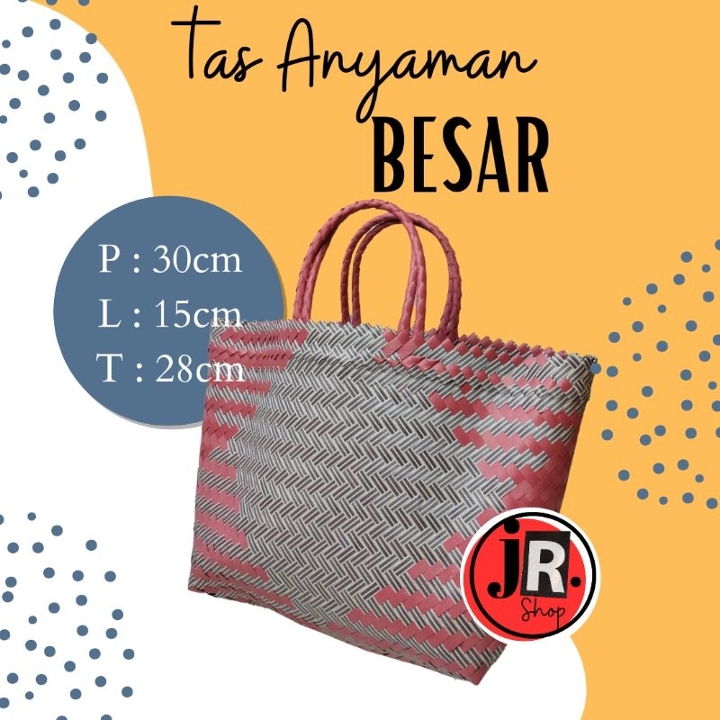 TASANYAMANJR.SHOP - TAS ANYAMAN LURIK BESAR / Tas anyaman plastik/Tas anting/Tas belanjaan/Tas asul-asul/Tas pasar/Tas hampers/ Tas sembako/Tas keranjang/ Tas serbaguna kuat awet dan tahan lama