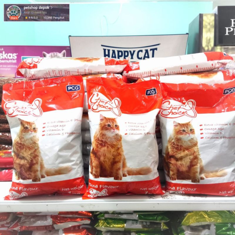 Chef Choize cat Repack 1Kg/makanan kucing promo merk Chef choize