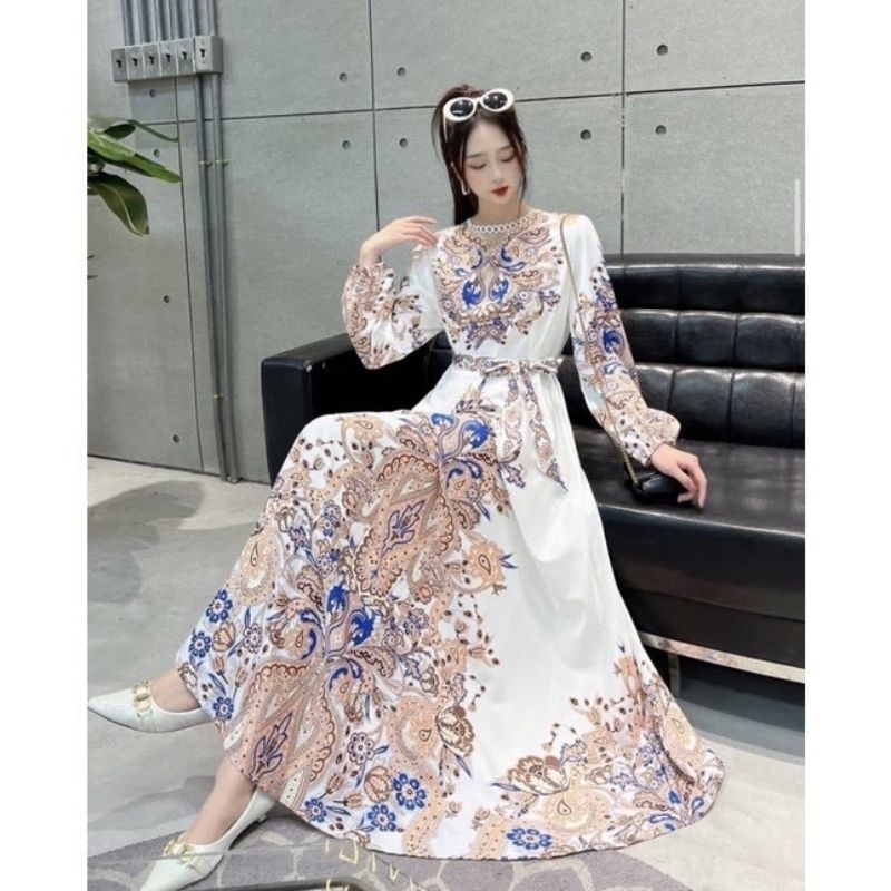 DRESS GAMIS WANITA MAXI ESTILO PUTIH BANGKOK NEW IMPORT BKK BANGKOK