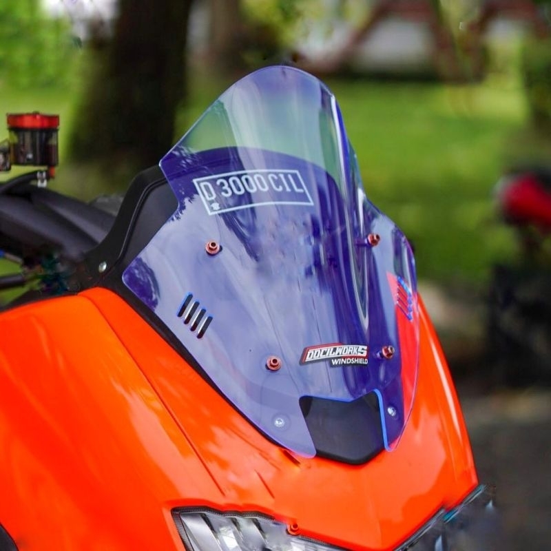 WINDSHIELD NEW NMAX 2020/2023 SPORTY TDR MINI SIRIP HIU . VISOR NMAX BARU TDR MINI SIRIP TEBAL 4MILI