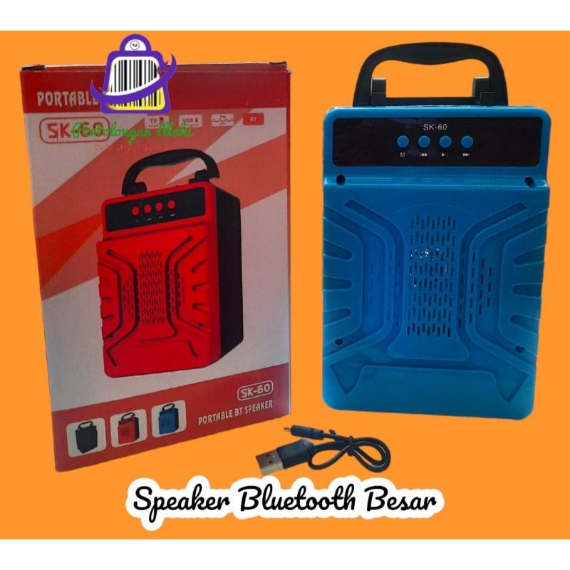 Speaker Bluetooth besar bass radio fm tf bluetooth aux usb baterai 5000mah portable suara mantab bisa pakai memory microsd pakai baterai charger suara bass ada dudukan handphone