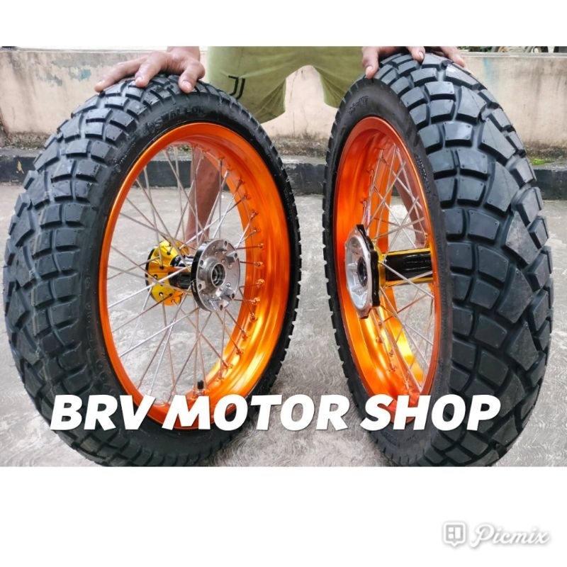 BanSet Yamaha Wr155   300-350-17. 250+300-17 Tromol ORI Ban Tubles Siap Pasang