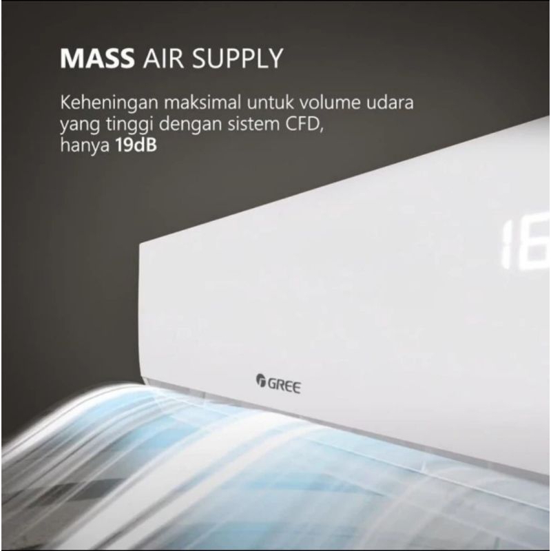 AC GREE 1/2 PK GWC-05F5S INVERTER + INSTALASI PEMASANGAN GARANSI RESMI