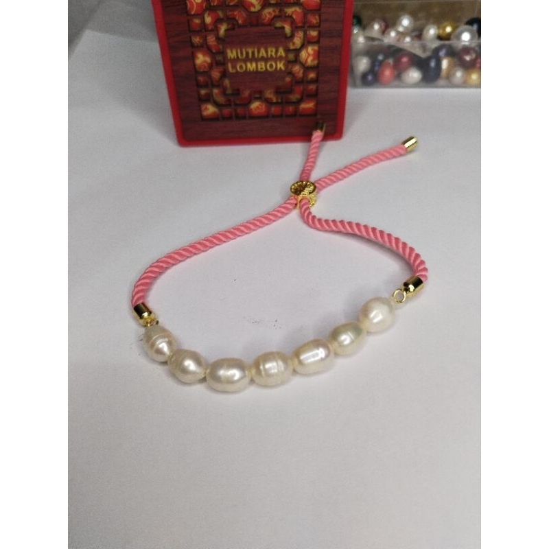 GELANG SERUT TALI DAN RHODIUM/COD/MUTIARA ASLI LOMBOK/HARGAMURAH
