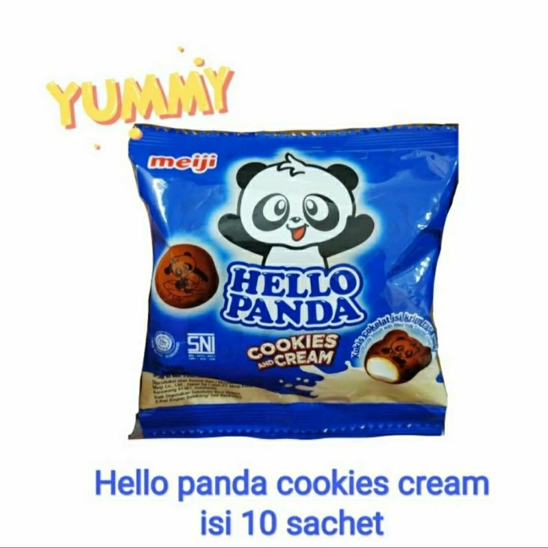 

hello panda sachet rasa cookies and cream isi 10 bks