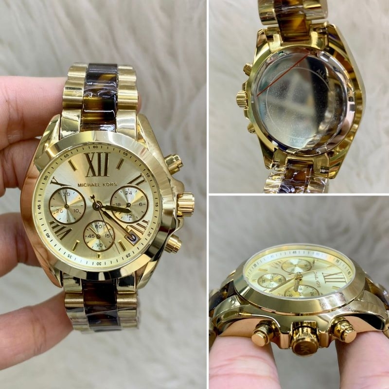 JSM 2042 JAM TANGAN WANITA MICHAEL KORS MK LADY GOLD LEOPARD KOMBI MIKA SUPER PREMIUM