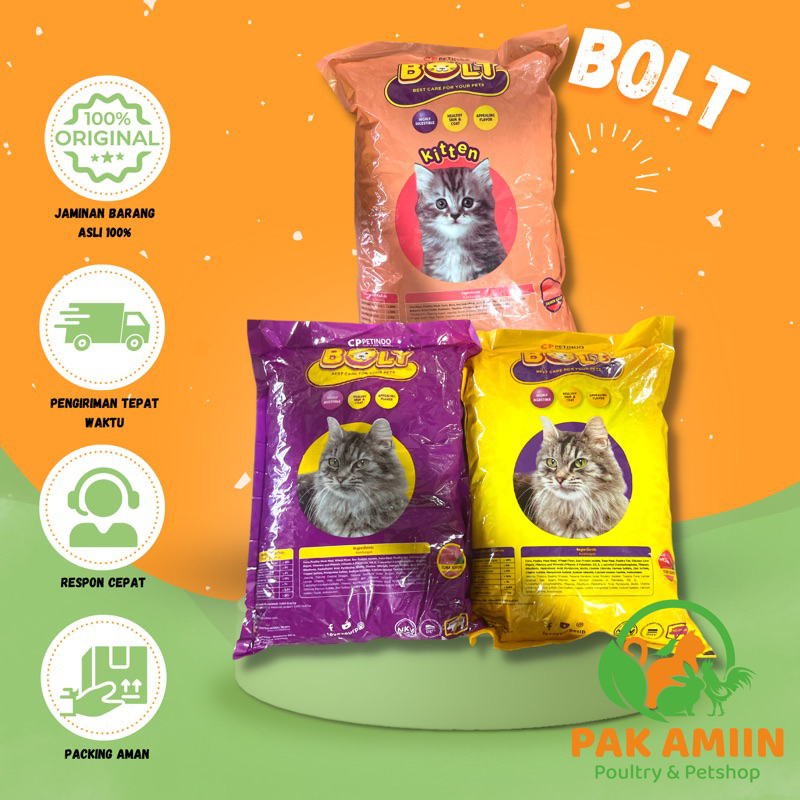 Bolt Pakan Kucing Dewasa kitten Anak Kucing
