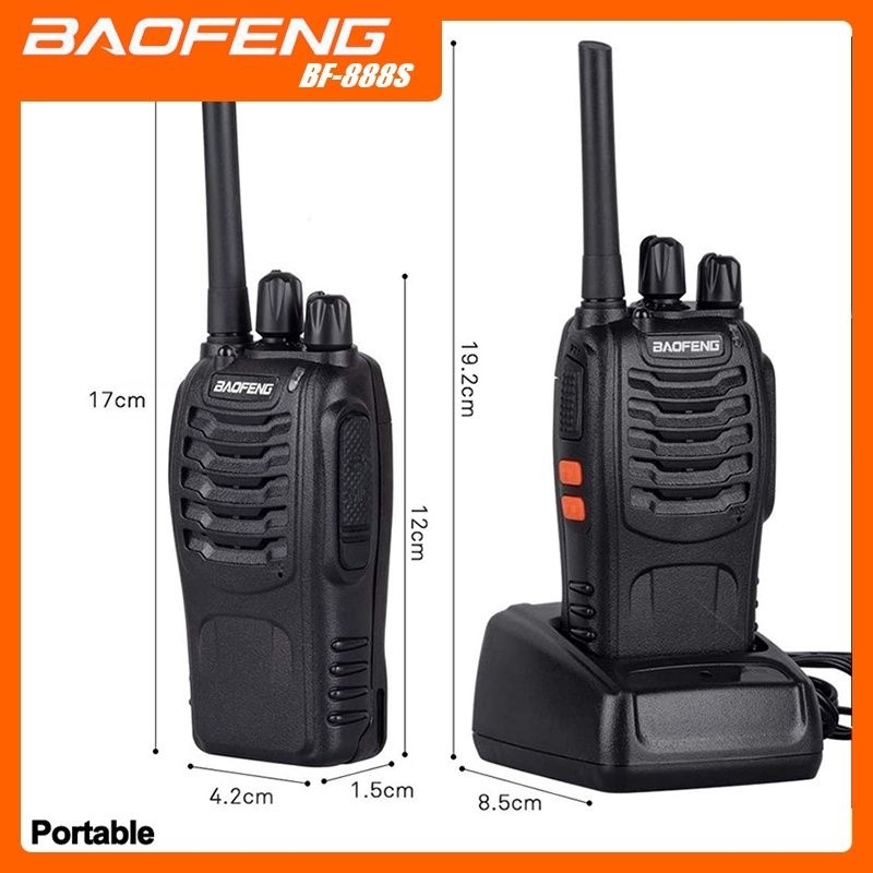 【Ready Stock COD 】Walkie Talkie BF 888S Waterproof Portable Walky Talky Jarak Jauh 10km(Max) 2 Way Radio Walkie Talkies HT BaoFeng Walkie Talkie 888S Original  Waterproof Portable Walky Talky Jarak Jauh 10km(Max) 2 sepasang Way Radio handie Talkie HT