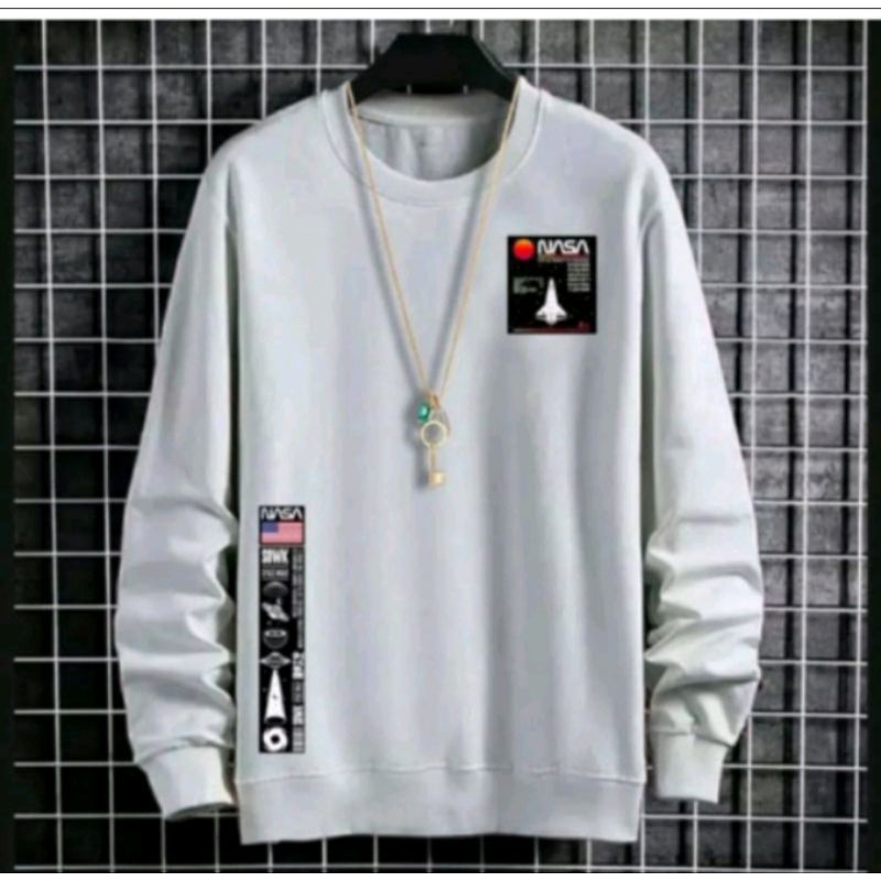 Sweater crewneck NASA USA simple enjoy baru pria wanita