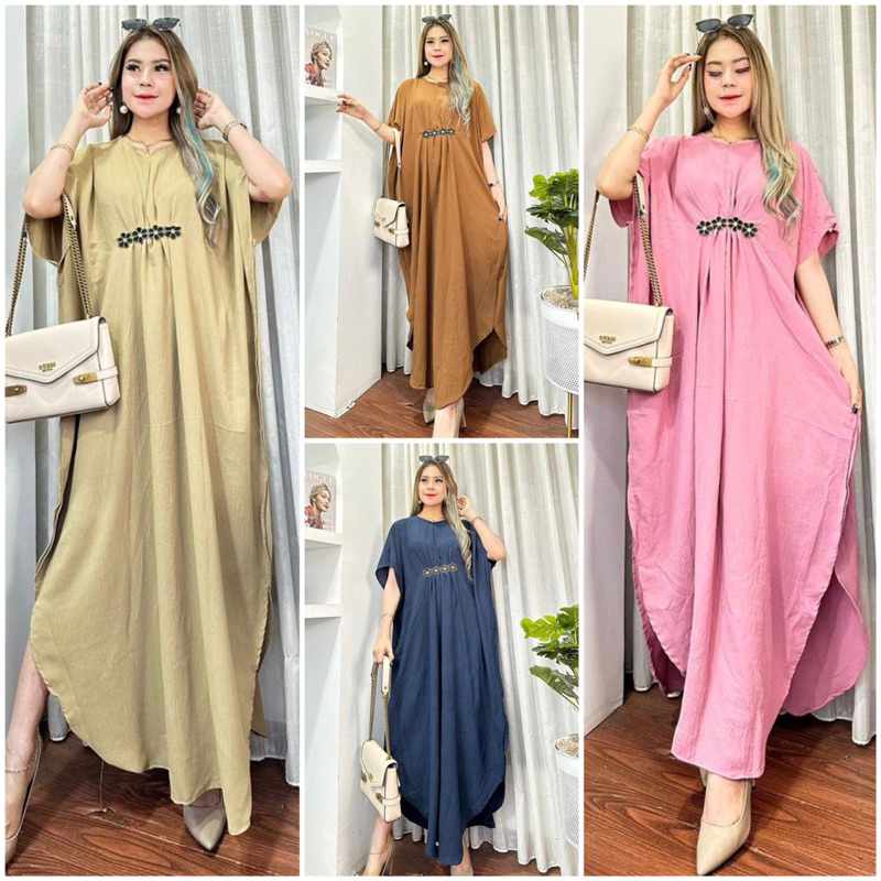 KAFTAN KEKINIAN ALISA || BAHAN KRINGKEL PREMIUM || MODEL RESLETING DEPAN BUSUI &amp; BUMIL LD 130