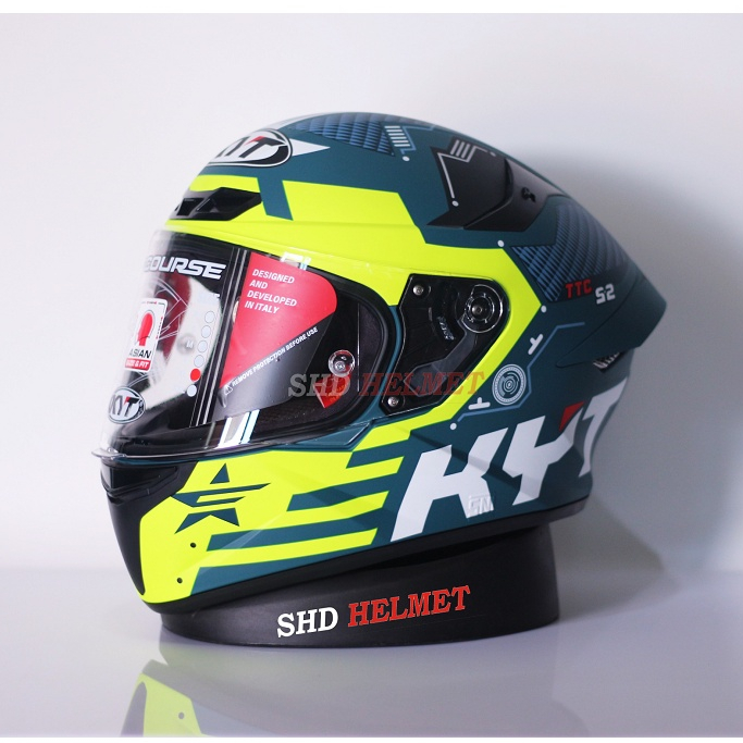 Helm Full Face KYT TTC TT Course Fuselage Matt Yellow / Red