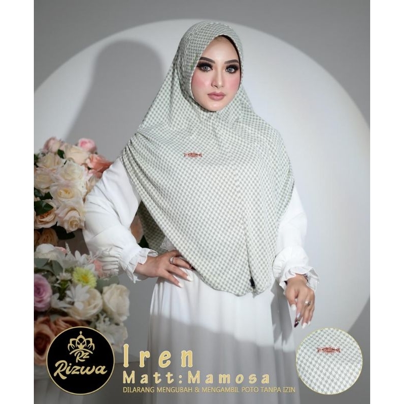 (Rizwa Hijab) IREN •jilbab instan jersey mamosa•hijab instan serut