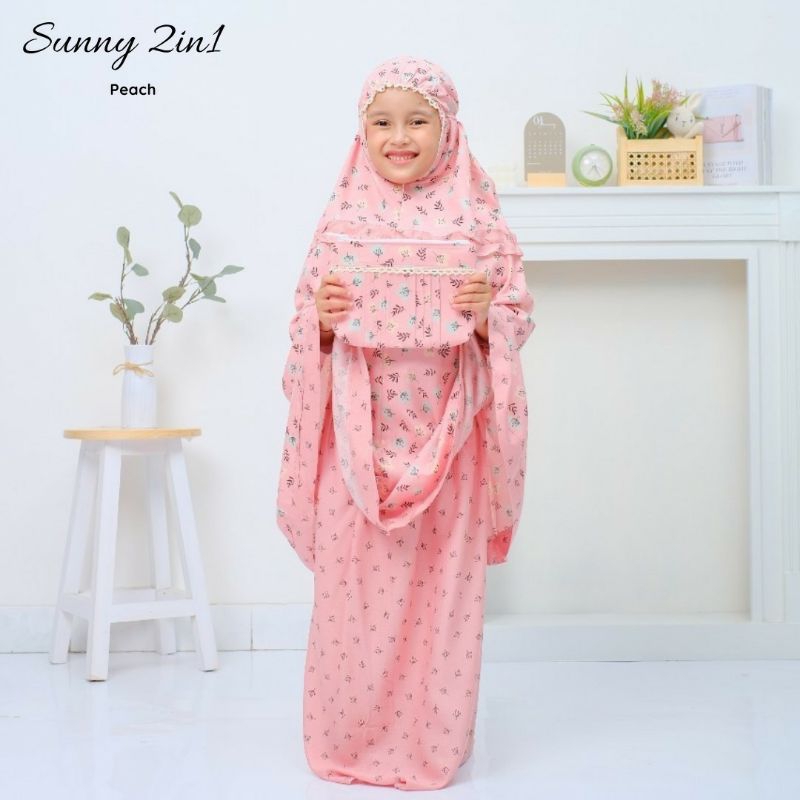 Mukena Anak Resleting Dagu Sunny 2in1