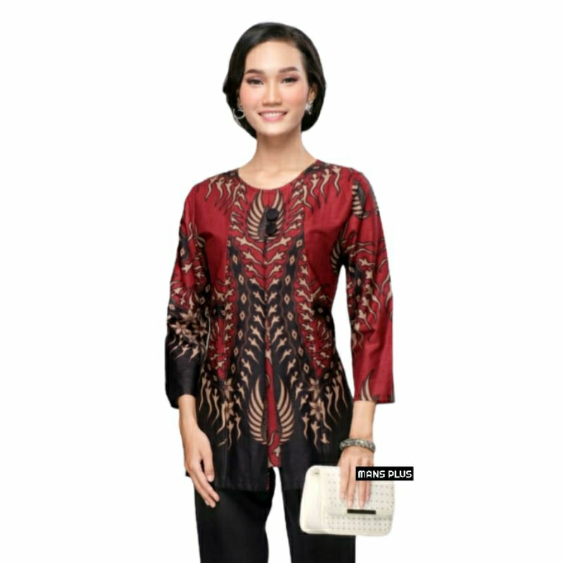 Blouse Batik Wanita Jumbo XXL XXXL Kemeja Atasan Batik Wanita Big Size 4L-5L MNC