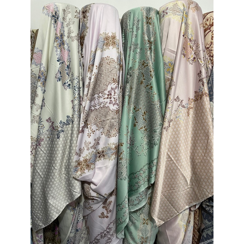 Bahan Kain Silk Nadhira / bahan gamis mukena / kain meteran sage murah / maxmara luxury / Diorsilka