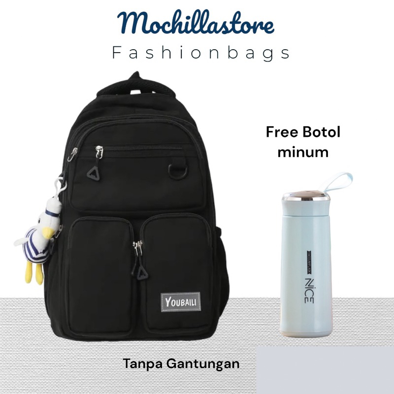 Mochillastore - Tas Ransel Sekolah Perempuan Dan Laki-laki Tas Ransel Backpack Anak Sekolah SD SMP SMA Tas Anak Remaja Muatan Besar masuk Buku Paket  LKS dan Laptop + Tambler Tas COD Termurah