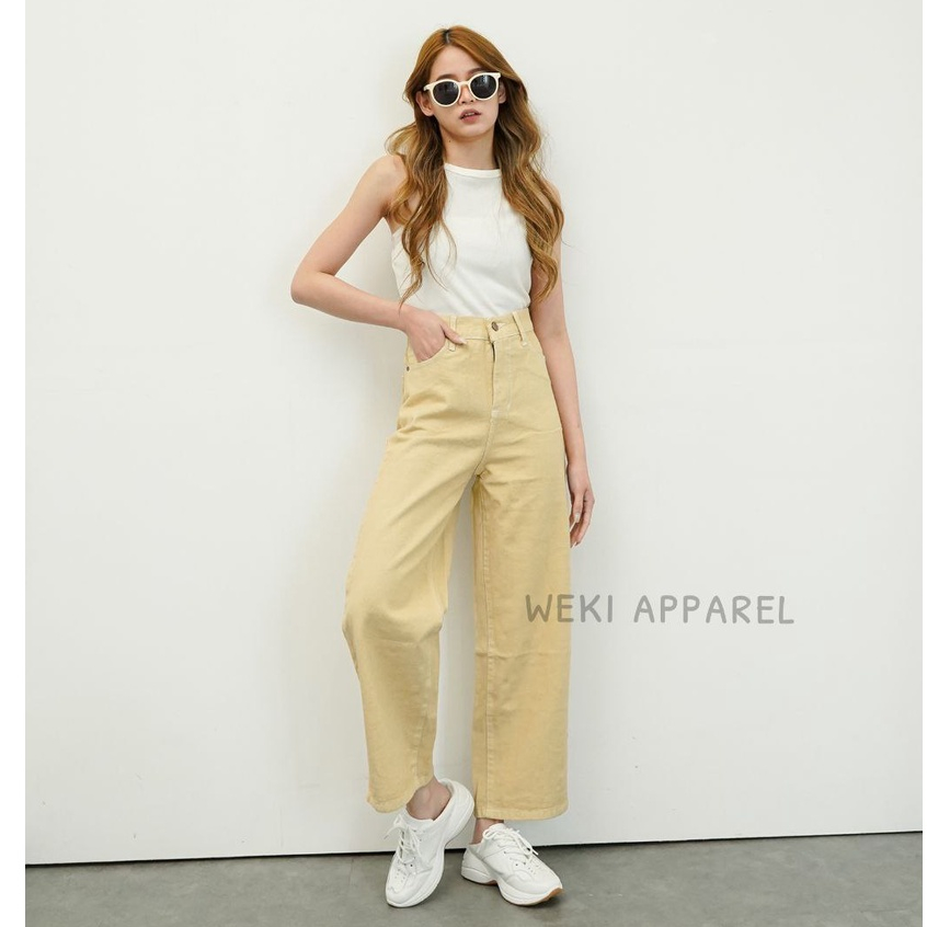 Weki  Kulot Highwaist Jeans Cream