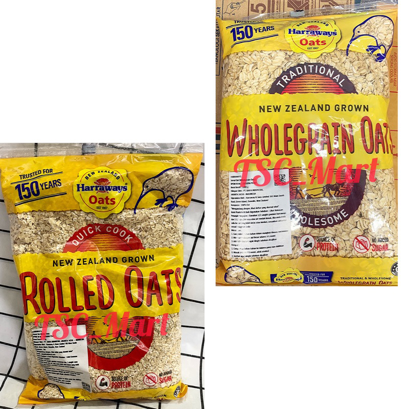 

Harraways Oats 1kg / Harraways / Oats / Oat / 1kg / Rolled / Oats / Quick / Cooking / Wholegrain / Oats / Traditional / New Zealand / Grown / Sereal / Cereal