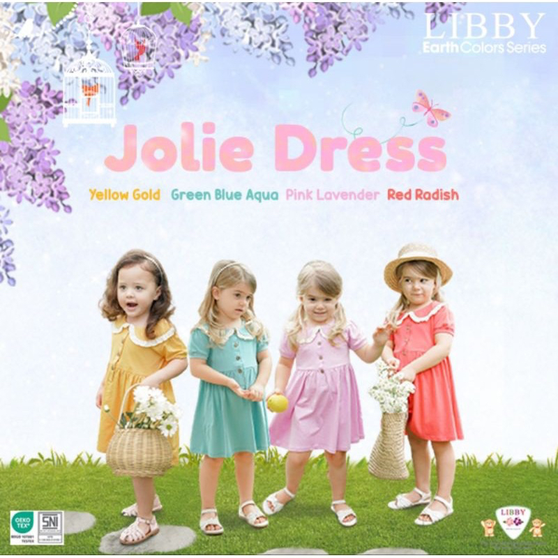 EMILLY Dress / JOLIE DRESS LIBBY / Dress anak perempuan / Dress katun anak Usia 6bulan-8tahun