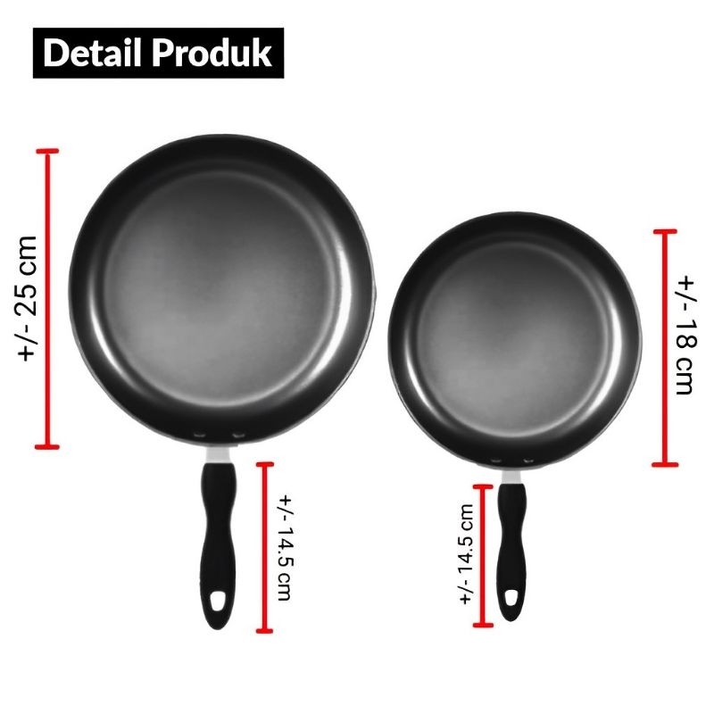 Teflon 2 PCS Fray Pan Set Non Stick/Teplon Wajan Anti Lengket/Teflon Murah⭐Im.olshop⭐