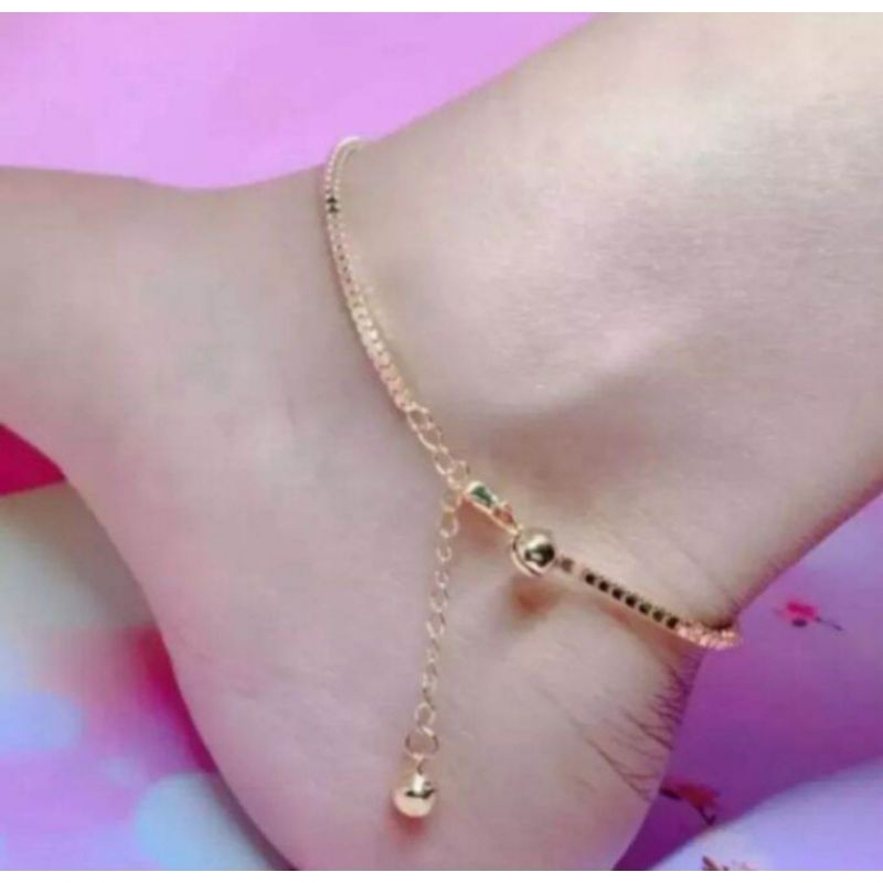 Gelang titanium kaki Itali rose gold fashion wanita modern anti luntur dan tidak berkarat