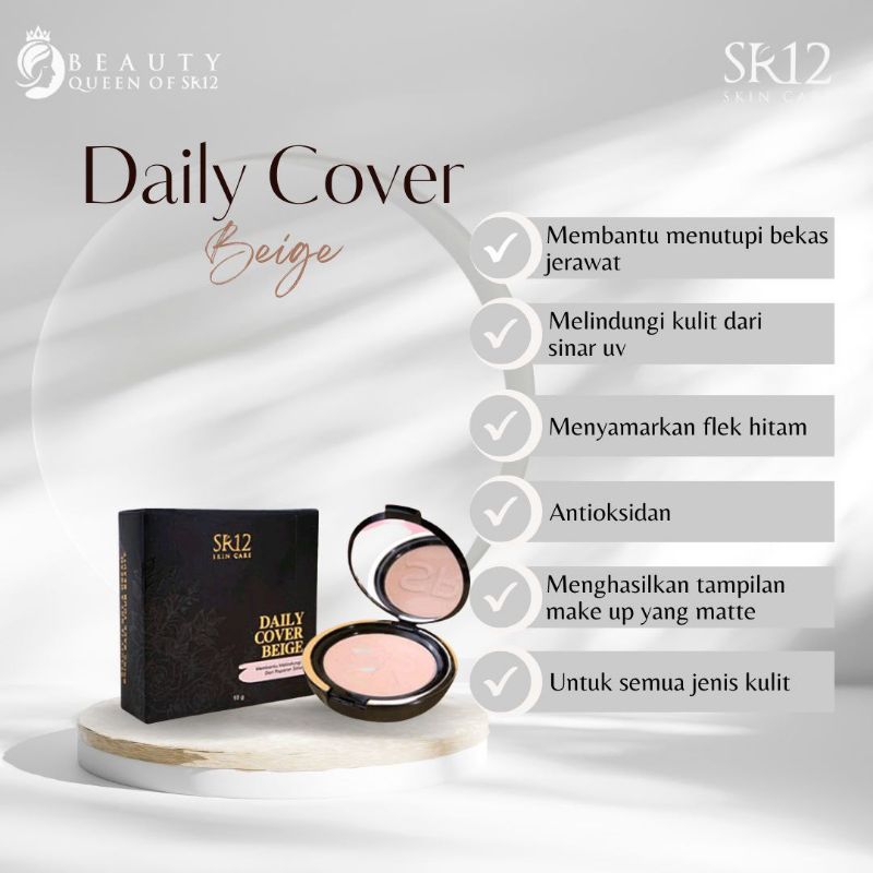 Bedak Padet Daily Cover Beige Bedak Padat Bedak Anti Air dan Tahan Lama Bedak Wajah Bedak Anti Air d