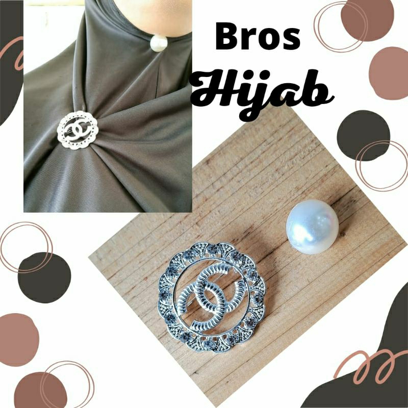 Bros hijab aksesoris hijab 2in1 bros dagu peniti hijab