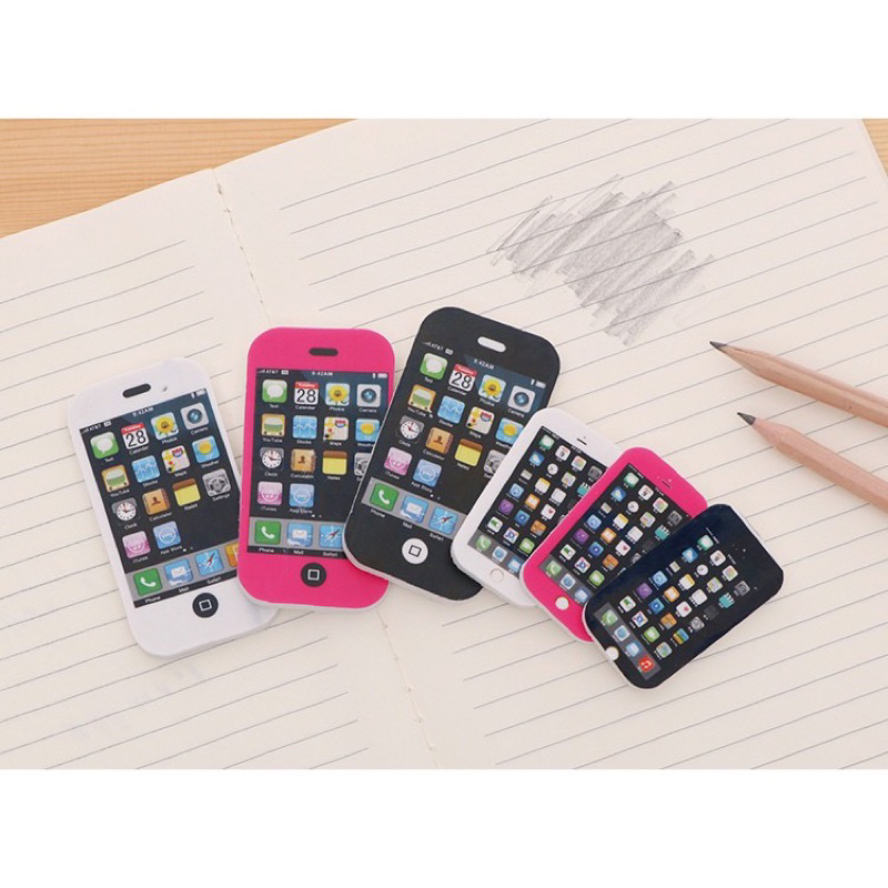 penghapus bentuk handphone iphone lucu besar kecil mini cute eraser alat tulis kantor sekolah kawaii cute murah