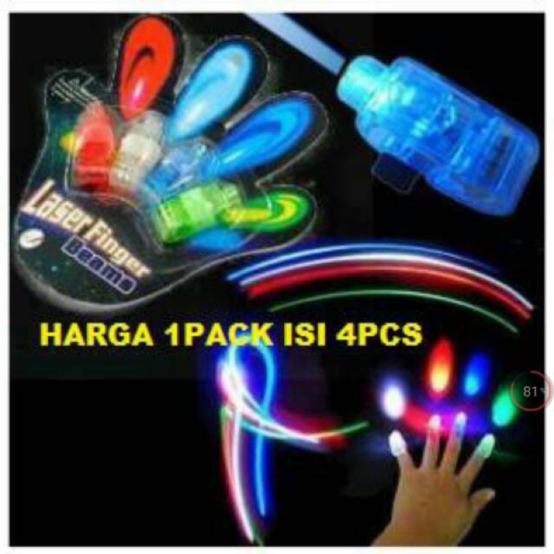 (clashop) Cincin Laser Jari Led Light Finger Party Lampu Belakang Sepeda Pancal Gowes Mainan Anak Edukasi