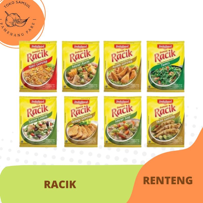 

Bumbu Racik Indofood 1 paket isi 10 sachet