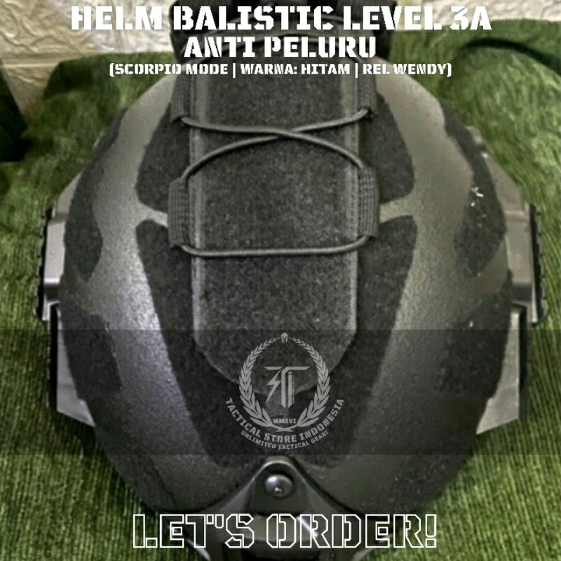 EXCLUSIVE! Helm Tactical Balistic Level 3A Anti Peluru Model Scorpio Rel Wendy