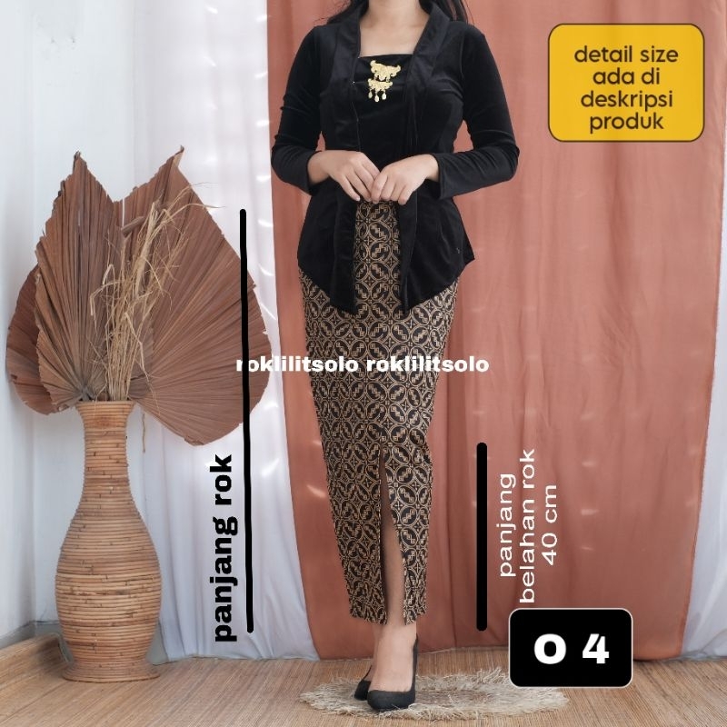 Rok span batik / rok kondangan belah depan / bawahan kebaya