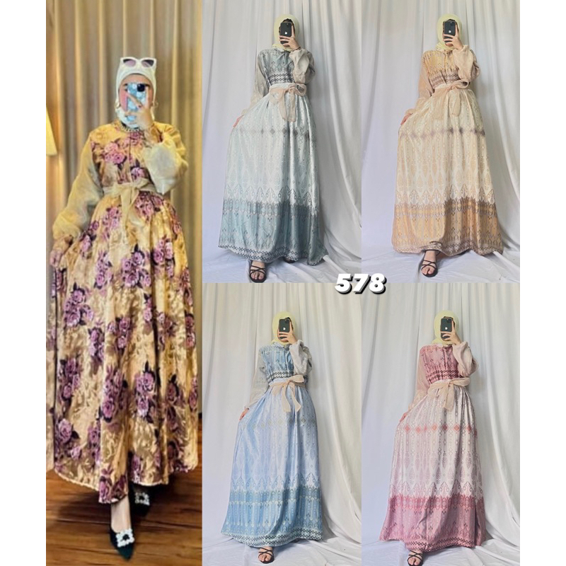 GAMIS ORGANZA IMPORT/ GAMIS PESTA KONDANGAN ORGANZA KALAYLA DRESS CANTIK