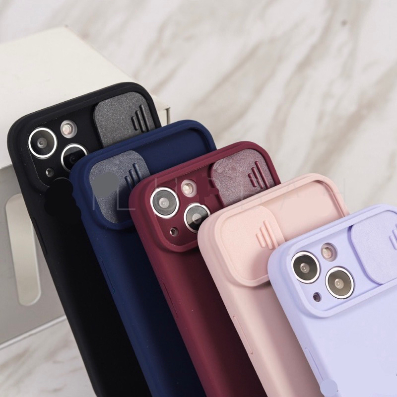 SLIDE CAMERA SILICONE CASE ANTI NODA IPHONE 15 PRO MAX 14 13 12 11 XS MAX XR X XS PLUS KAMERA GESER