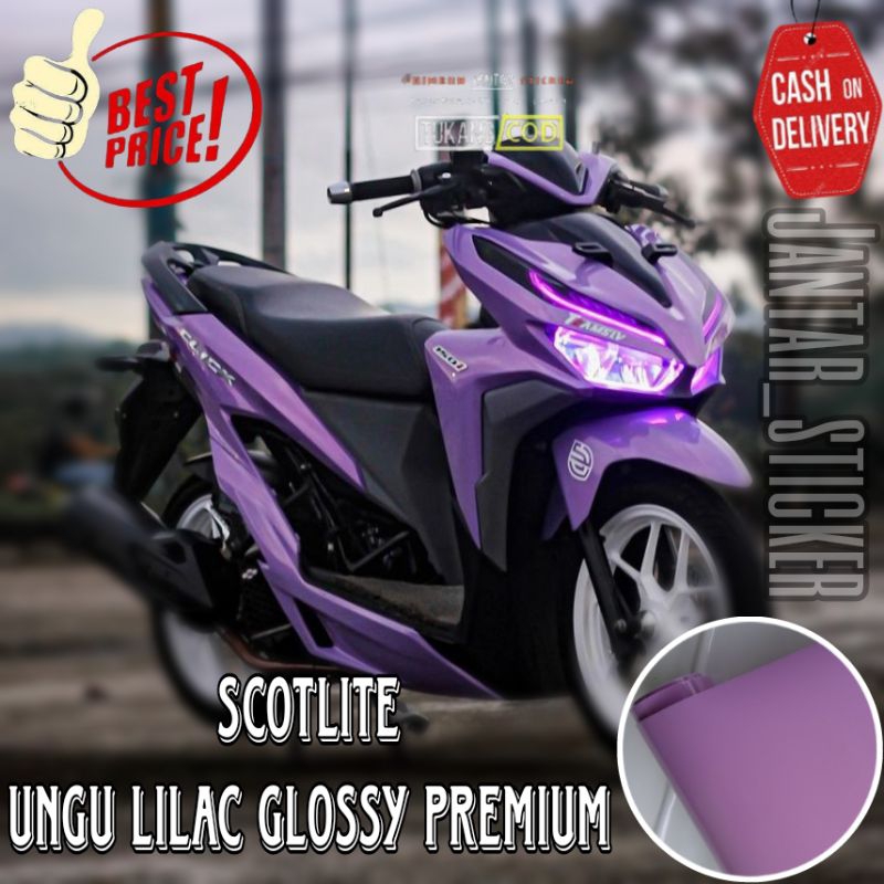 Sticker Scotlite Ungu Lilac Lebar 50 cm Stiker Skotlet Ungu Taro Scotlet Ungu Lavender Stiker Motor 