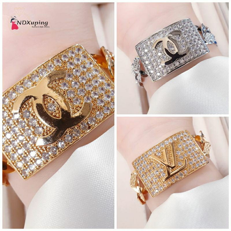 Gelang Tangan Rantai Plat Sisik Naga Permata Fashion Xuping N03062302