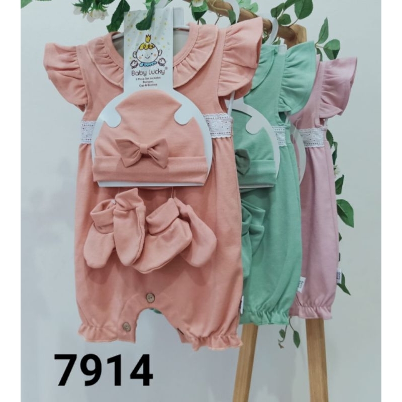 BBLUCKY JUMPER BABY GIRL SET TERUSAN BAYI CEWEK OVERALL NB sd 12 m