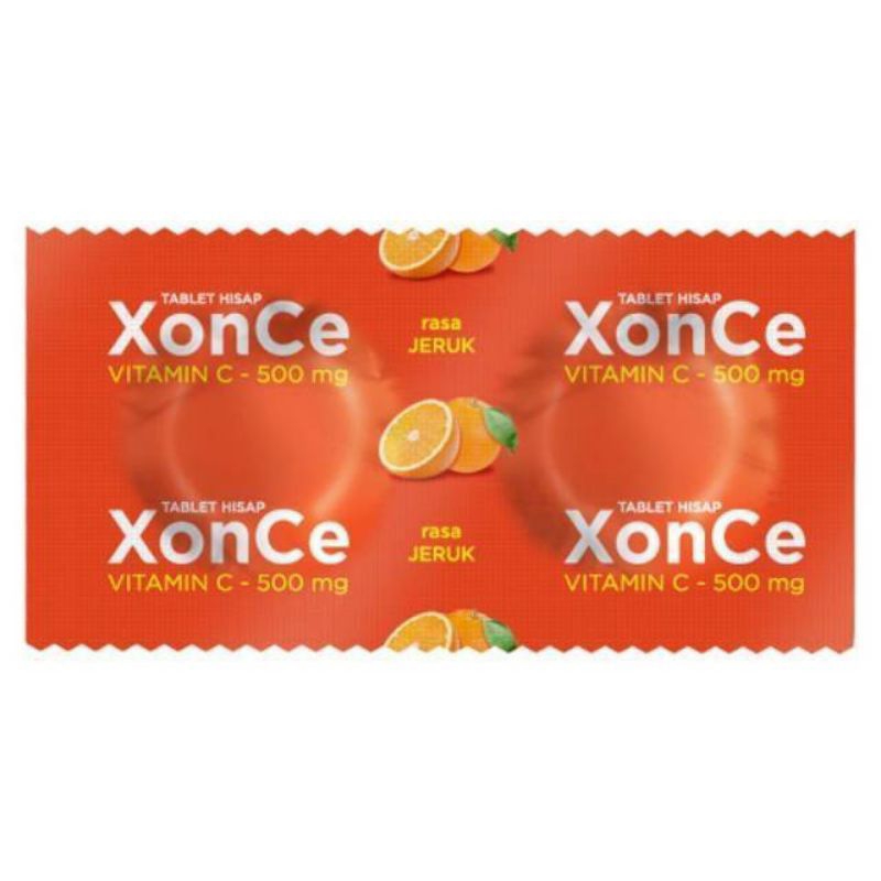 Vitamin Xonce 500mg 2 Tablet Hisap / 1 Strip XONCE VITACIMIN ORENS Rasa Jeruk