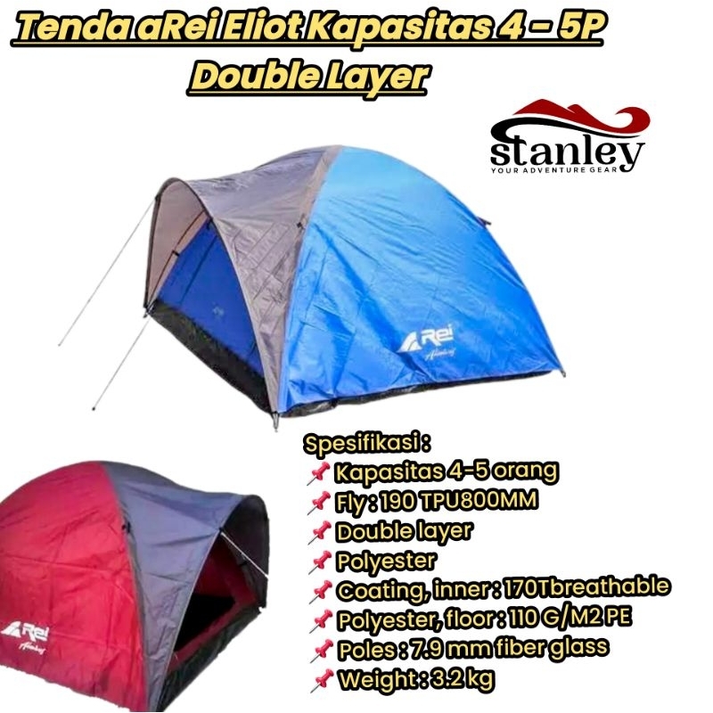 Tenda camping maupun hiking Arei REI Eliot elliot kap 4 Double layer Waterproof, tends ultralight, t