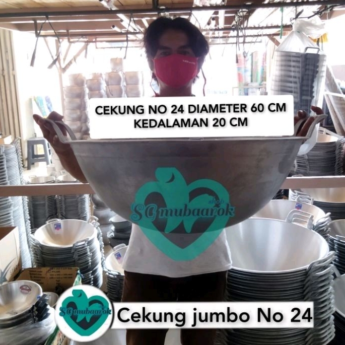 Wajan Kuali cekung Aluminium Kuali Ceper Jumbo Besar No 24