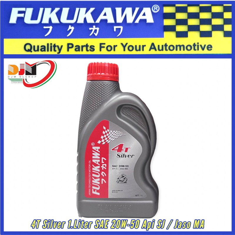 Oil Mesin Fukukawa 4T Silver SAE 20W-50 API SJ JASO MA 1Liter Oli Asli For Motor Sport