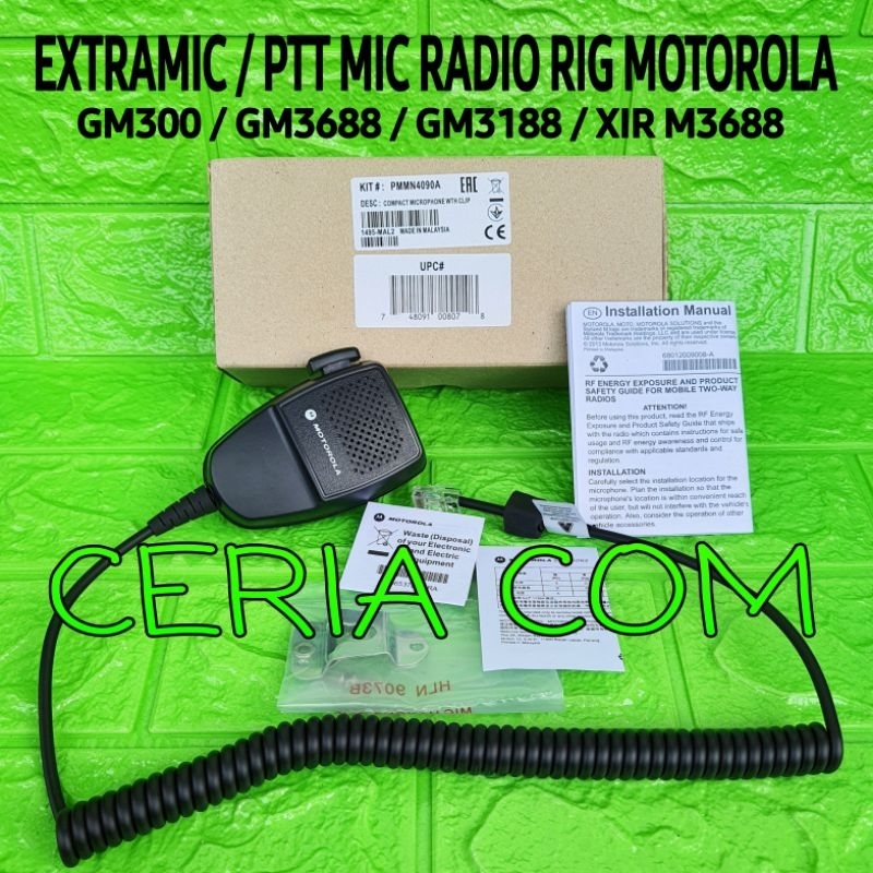 EXTRA MIC RIG MOTOROLA GM 3688 XIR M3688 GM 3188 MIC MOTOROLA  PMMN4090A MURAH PTT MIC RIG MOTOROLA 