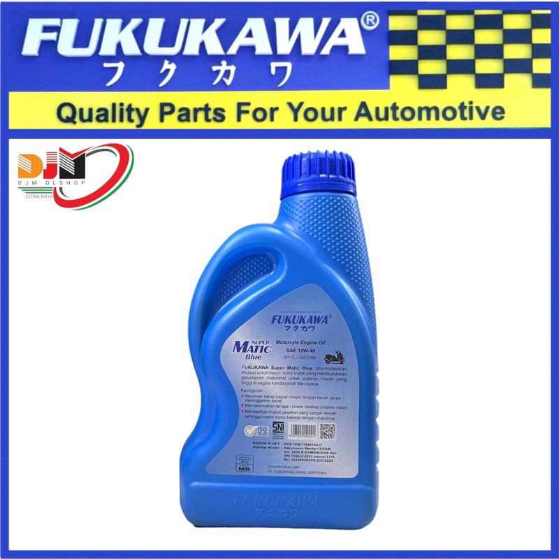 Oil Mesin Matik Fukukawa Matic Super Blue SAE 10W-40 API SL JASO MB Isi 800ml