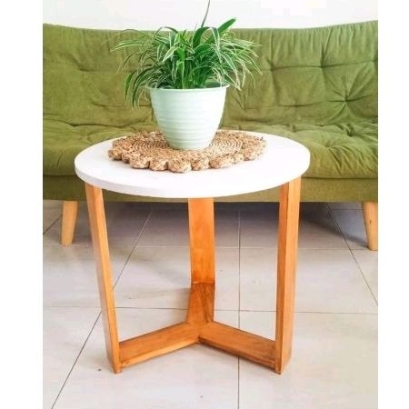 Meja Bulat Aesthetic - Meja Unik - Meja Minimalis