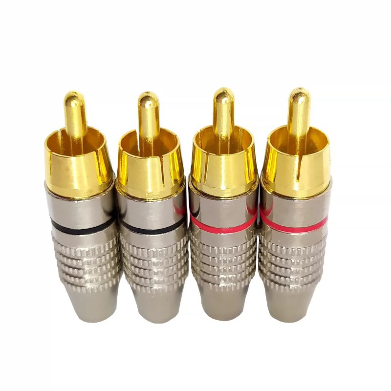 JACK RCA / JEK RCA GOLD METAL SILVER GRIP / JECK RCA JAGUNG / JACK AUDIO  BAGUS ORIGINAL harga 1 pasang