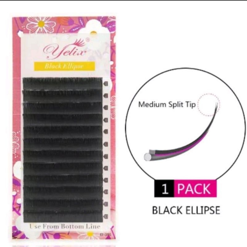 Yelix Black Ellipse Bulu Mata Eyelash Extension