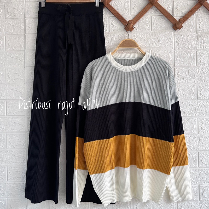 ONESET SWEATER NAWAITU BLASTER SETELAN CELANA KULOT JOGGER WANITA