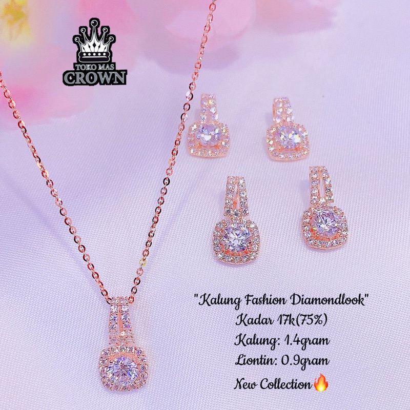 ‼️TANYASTOCK‼️TOKOMASCROWNLOKASARI ‼️KALUNG SATU SET LIONTIN MODEL AMERO NEW ROSE GOLD