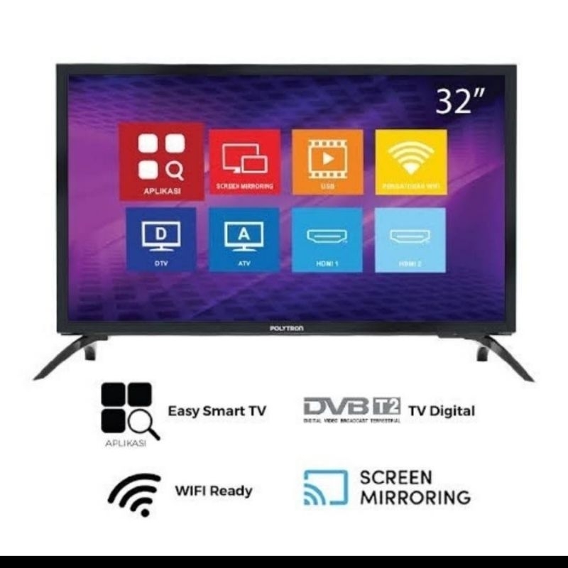 TV TELEVISI LED POLYTRON SMART ANDROID DIGITAL DVB T2 PLD 32 MV 1859 32MV1859 32" INCH IN " PLD32MV1