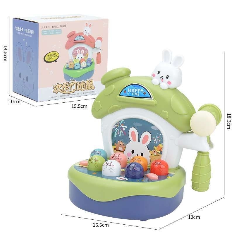 Mainan Anak Happy Hamster Lampu Lucu - Mainan Palu Pukul Marmut Tikus PR-17684